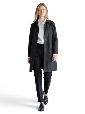 Vintage Black Trench Coat Lightweight Jacket Topper 90's Y2K Size Large